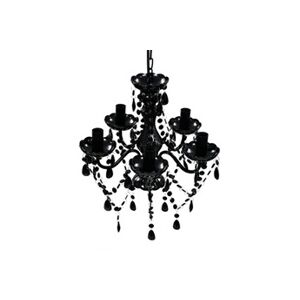 VIDAXL Lustre avec 5 ampoules Crystal noir - Publicité