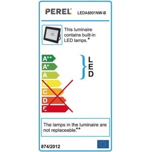 Perel Projecteur Led Pour L'Extérieur - 10 W, Blanc Neutre - Noir - Publicité