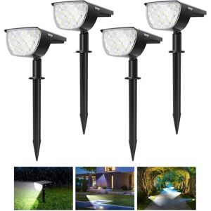 ?4 Pack 30 LED? Spot Solaire Extérieur, Lampes Solaires Etanche IP67 Projecteur Solaire Réglable avec Panneau Solaire 180° Eclairage Extérieur Solaire pour Jardin, Cour, Chemin, Allée? - Publicité