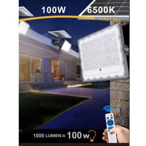 Trade Shop - Phare Led 100 Watt Twilight Panneau D'énergie Solaire Télécommande Ip65 Sl-100w - Publicité