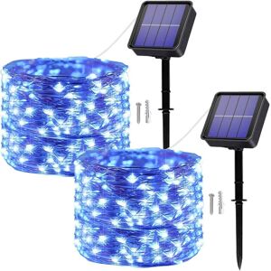 Guirlande Lumineuse Exterieur Solaire, [Lot De 2] 2×12m 120 Led Guirlande Solaire 8 Modes Fil De Cuivre Étanche Décoration Guirlande Lumineuse Pour Jardin, Mariage, Fête, Terrasse, Chambre, Balcon - Publicité