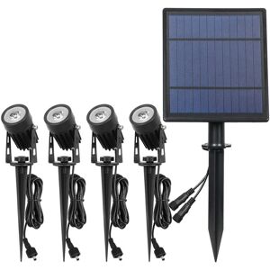 Paquet de 4 projecteurs solaires étanches basse tension LED lumières de paysage éclairage extérieur pour arbres de jardin paysage de patio 3000K - Publicité