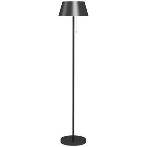 Outsunny Lampadaire extérieur LED solaire sans fil avec batterie rechargeable par USB, luminosité réglable - aluminium noir