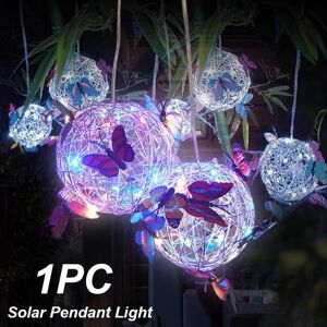 CHN Best Deals Lustre solaire en forme de boule de papillon, lumière décorative d'extérieur, luminaire décoratif d'extérieur, idéal pour un jardin ou un arbre - Publicité