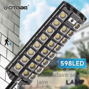 598LED extérieur super lumineux lampadaire solaire capteur de mouvement LED projecteur 713COB cour jardin détection lumière extérieure applique murale solaire - Publicité