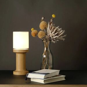 Lampe Tintin petit chêne blanc/chintz ivoire