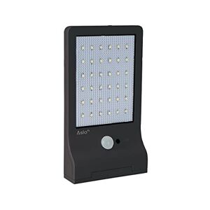 Aslo Lampe LED Solaire 3W 370 lumens 6000K LI ION Applique exterieure noir avec détection - Publicité