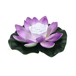 Porfeet Lampe Fleur De Lotus, 18 / 28cm Faux Fleur De Lotus LED Piscine étang De Jardin Lampe Florale Flottante Bleu 28cm - Publicité