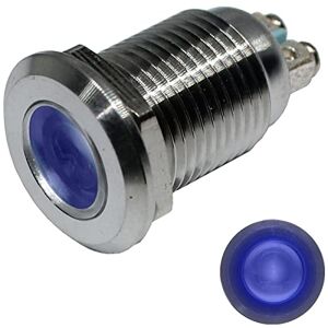 Lumonic LED lampe de contrôle 12mm bleu en acier inoxydable I Lampe de signalisation avec raccord à vis IP67 I Lampe de signalisation pour voiture a - Publicité