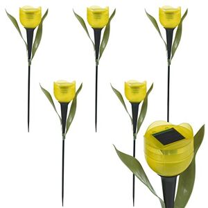 ausuky Lot de 6 lampes solaires à LED en forme de tulipe pour extérieur Jaune - Publicité