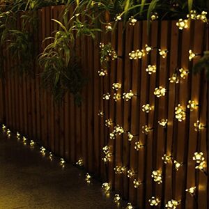 Zonyee 7 m 50 Guirlande solaire LED bulbes de fleurs Lampes solaires de jardin étanche éclairage décoratif lumières de clôture pour jardin, terrasse, cour, maison blanc chaud - Publicité