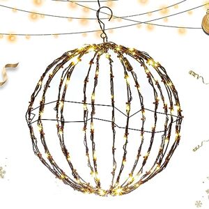Boule lumineuse en sphère lumineuse – Granboule lumineuse Noël d'extérieur – Lumières jardin en métal multicolore pour jardin, arbre, terrasse, cour, porche, arrière-cour - Publicité