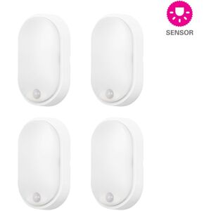 FORLIGHT Applique Exterieure (4 pcs)LED avec Detecteur Crepusculaire Blanc Moo