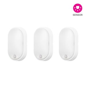 FORLIGHT Applique Exterieure LED (3 pcs) avec Detecteur Blanc Moo