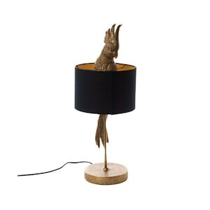 AMADEUS Lampe Cacatoès - Noir Rond Résine Amadeus 23x23 cm