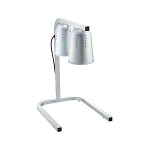 Metro Professional Lampe chauffante sur pied GWL2000, aluminium anodisé, 36x50x75 cm, réglable en hauteur, températures:65-85 °C, 500 W, argenté