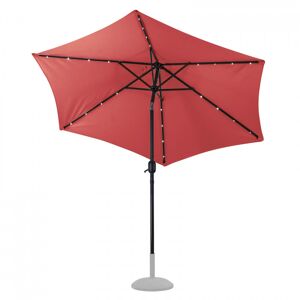 Dema Parasol alu avec éclairage LED solaire - 2,7 m - Rouge