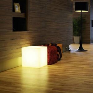 Deco lumineuse exterieur Slide CUBO-Cube lumineux d'exterieur H30cm Blanc