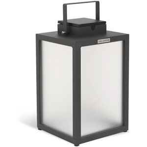 Lanterne exterieur Les Jardins TINKA TRADITION-Lampe d'exterieur LED rechargeable et solaire Aluminium H40cm Gris