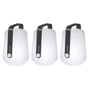 Fermob Lampe à poser extérieur Fermob BALAD-Lot de 3 Lampes nomades LED d'extérieur H12cm Gris
