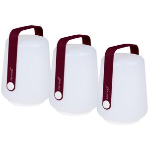 Lampe a poser exterieur Fermob BALAD-Lot de 3 Lampes nomades LED d'exterieur H12cm Rouge