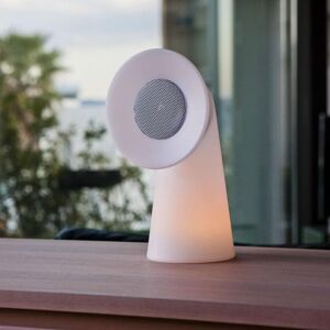 Lampe a poser exterieur New Garden PIPA-Lampe baladeuse d'exterieur LED RGB enceinte bluetooth H35cm Blanc