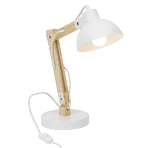 Brilliant Lampe à poser Brilliant MODA-Lampe à poser Métal & Bois Naturel H59cm Blanc
