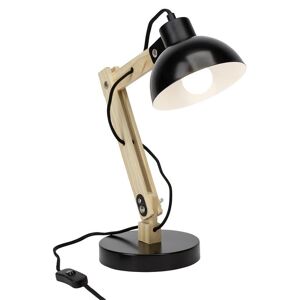 Brilliant Lampe à poser Brilliant MODA-Lampe à poser Métal & Bois Naturel H59cm Noir