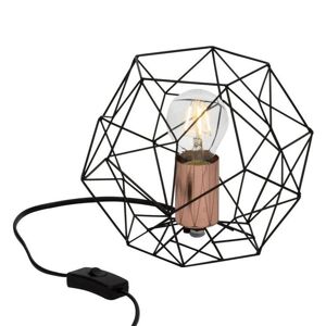 Brilliant Lampe à poser Brilliant SYNERGY-Lampe à poser Métal Hexagonale Ø22cm Noir