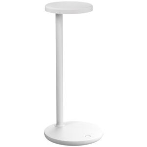 Lampe a poser Flos OBLIQUE QI-Lampe a poser sans fil avec Station de Chargement / Revetement exterieur Metal H35cm Blanc