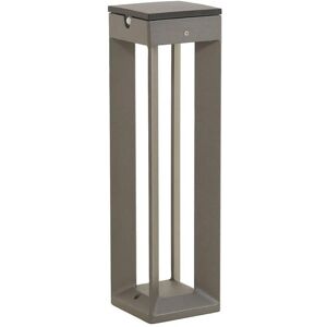 Borne exterieur Les Jardins TINKA-Borne solaire LED 500 Lumens Aluminium H45cm Gris