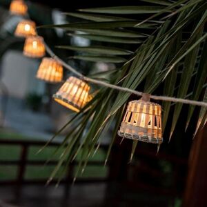 Guirlande lumineuse exterieur New Garden AURORA-Guirlande lumineuse d'exterieur Bambou/Rotin/Jute 10 lumieres LED Beige