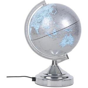 Corep Lampe à poser Corep MUNDO-Lampe Globe Terrestre Métal L20cm Argenté