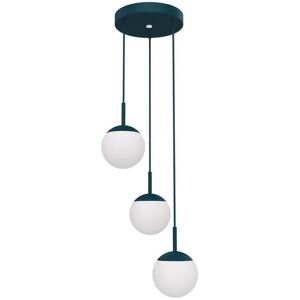 Fermob Suspension extérieur Fermob MOOON!-Suspension 3 lumières Verre H115cm Bleu