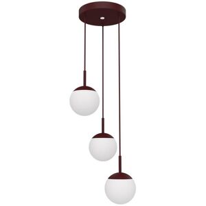 Suspension exterieur Fermob MOOON!-Suspension 3 lumieres Verre H115cm Rouge