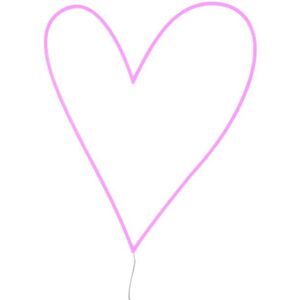 Neon Yellow Pop BIG BIG HEART-Neon LED C?ur L51cm Rose