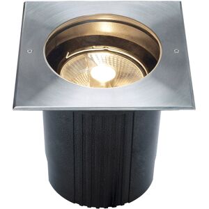 SLV DASAR® 215, encastré de sol extérieur, carré, inox, GU10/QPAR111, 75W max, IP67 - Luminaires encastrés (extérieur)