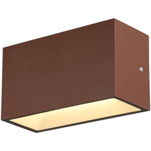 SLV SITRA CUBE, applique extérieure, M, up/down, rouille, LED, 14W, 3000K/4000K, IP65, CCT Switch - Lampes sur pied, murales et de plafond (exté...