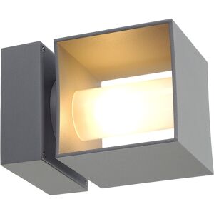 SLV SQUARE TURN, applique extérieure, gris argent, G9/QT14, 42W max, IP44 - Lampes sur pied, murales et de plafond (extérieur)