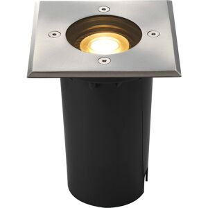 SLV SOLASTO, encastré de sol extérieur, carré, inox, GU10/LED GU10 51mm, 6W max, IP67 - Luminaires encastrés (extérieur)