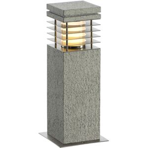 SLV ARROCK GRANITE 40, borne extérieure, poivre et sel, E27, 15W max, IP44, granite, inox 304 - Lampes sur pied, murales et de plafond (extérieur)