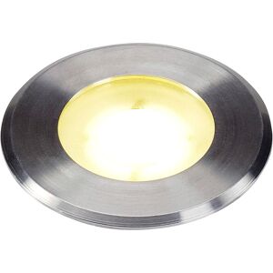 SLV DASAR® FLAT 80, encastré de sol extérieur, inox brossé, LED, 4,3W, 4000K, IP67, collerette - Luminaires encastrés (extérieur)