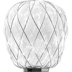 FONTANA ARTE lampe de table PINECONE Ø 30 cm (Transparente / Cage chromée - Verre soufflé et métal)