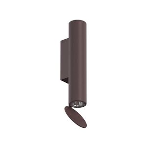 FLOS OUTDOOR lampe murale pour l'extérieur FLAUTA RIGA H 225 mm (2700K, brun foncé - Aluminium)