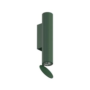 FLOS OUTDOOR lampe murale pour l'extérieur FLAUTA RIGA H 225 mm (2700K, vert forêt - Aluminium)