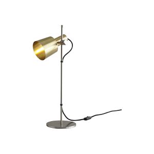 Lampe à poser - CHESTER Laiton satiné, Acier inoxydable Diam 17cm x H 57cm Laiton