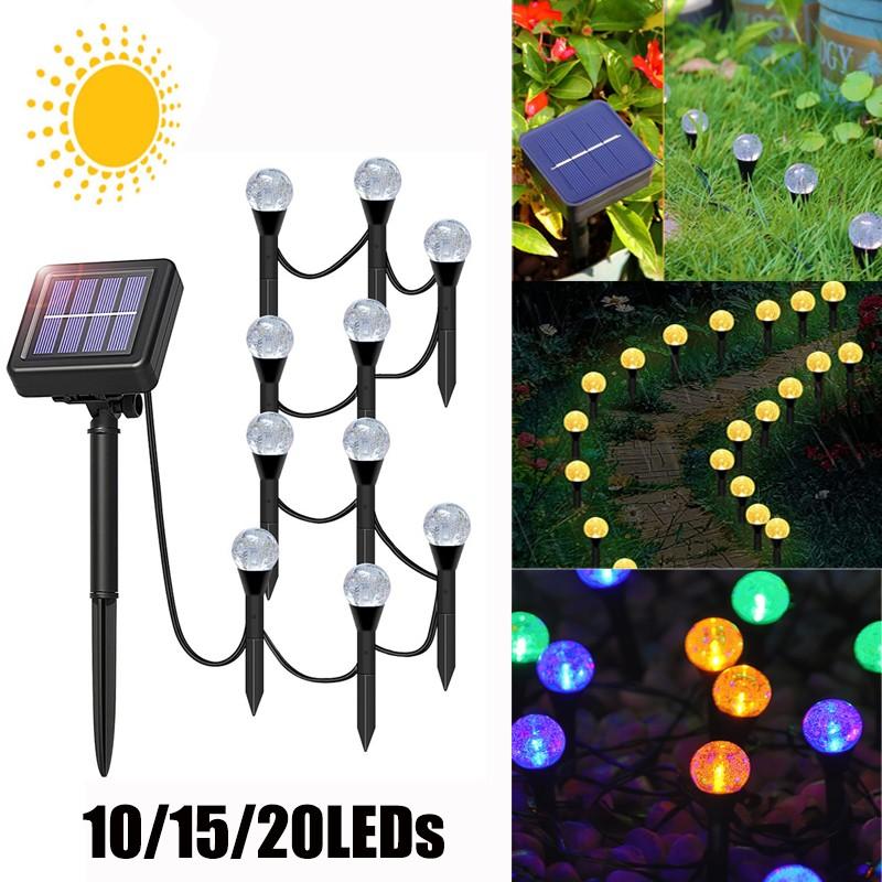 10/15/20 LED Solaire Bubble Ground Light Led String Flame Light Lawn Outdoor In-Ground Light Étanche Paysage Pathway Garden Spike Lamp