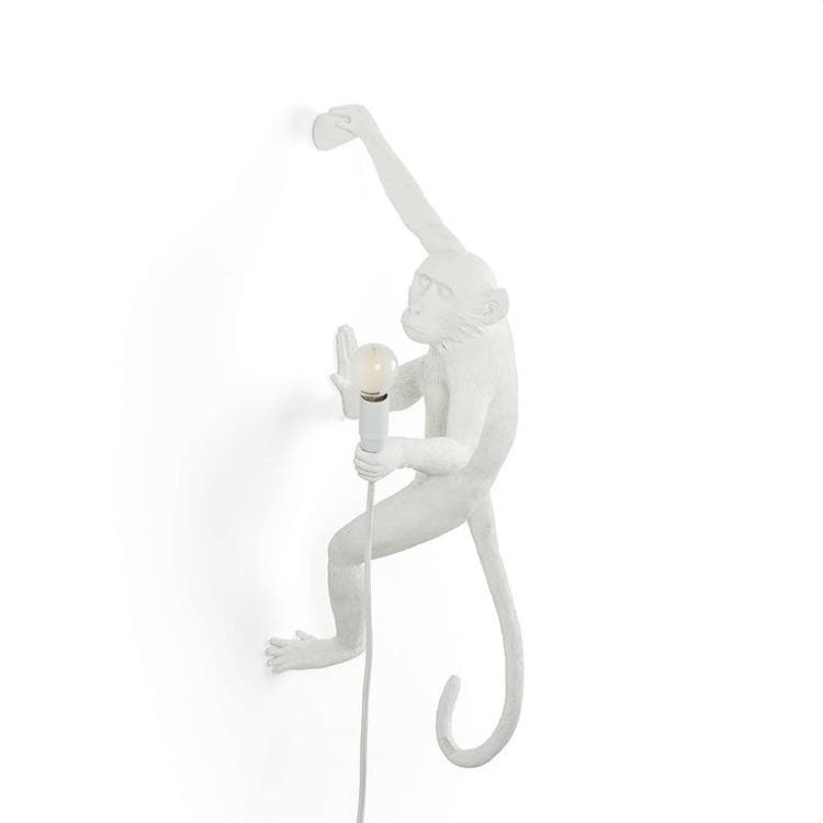 Seletti Applique murale extérieur Seletti MONKEY-Applique d'extérieur Singe accroché droite H76,5cm Blanc