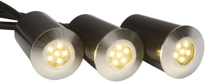 AEG Spot extérieur AEG ALBEDO-Kit de 3 spots d'extérieur LED à encastrer Ø4cm Gris