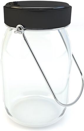 Tisteane Lanterne extérieur Tisteane POT DE LAIT-Bocal solaire / Lanterne d'extérieur LED solaire Verre H17cm Noir